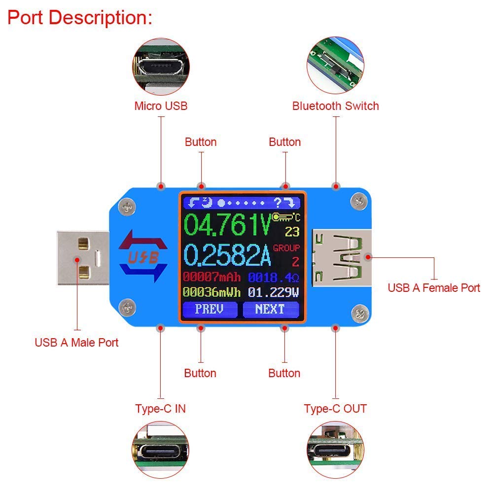 Usb Ammeter Tester - UM25 UM25C Meteran Tegangan dan Arus