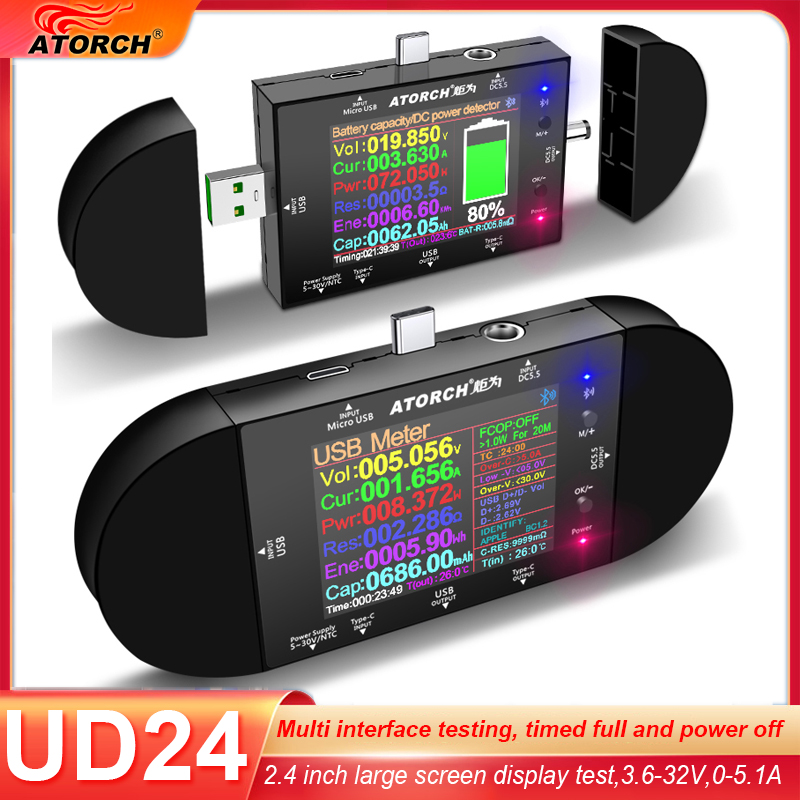 UD24 2.4'inch USB Tester DC5.5 - Usb Ammeter Tester ulasan dan harga
