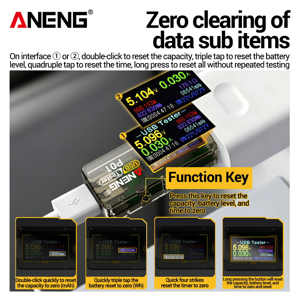 ANENG P01 USB Tester Voltmeter - Usb Ammeter Tester ulasan dan harga